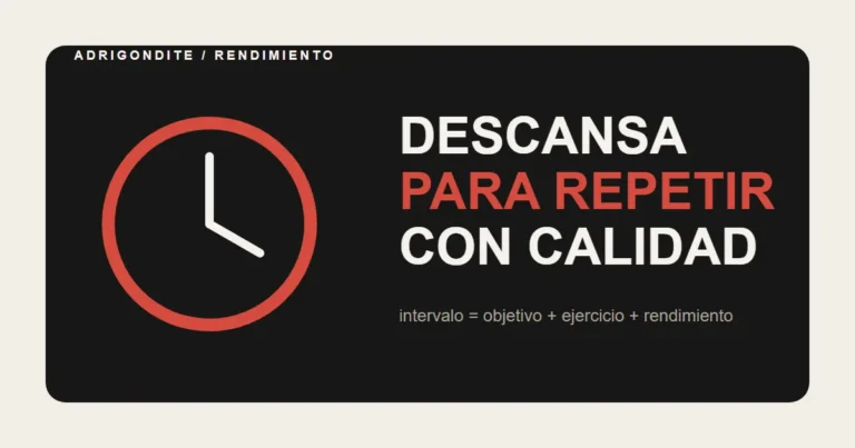 Gráfico editorial sobre el descanso entre series y la calidad del rendimiento.