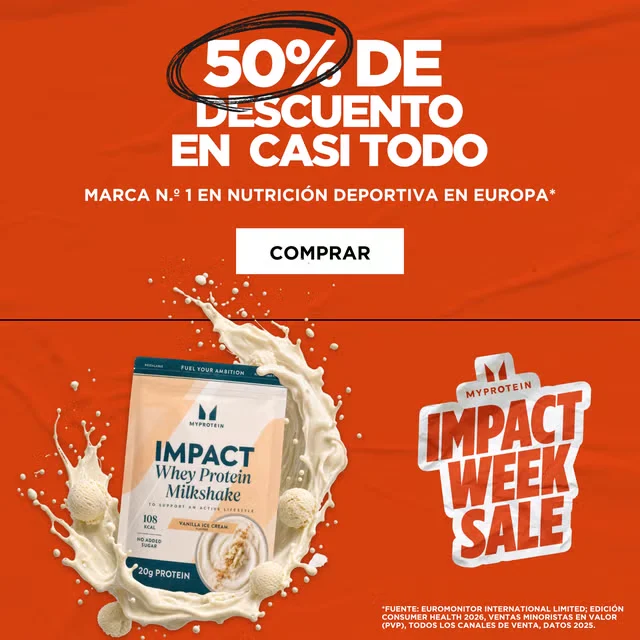 Impact Week MyProtein: 50% de descuento en casi toda la web.